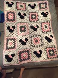Minnie Mouse Blanket By Akerscrochethats On Etsy Crochet Mickey Mouse Baby Girl Crochet Baby Girl Crochet Blanket