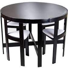 Hidden Dining Chairs Small Round Kitchen Table Dinette Sets Round Wood Dining Table