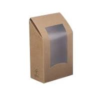 Kraft Paper Food Box FSC with Hinged PET Window