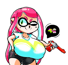 An Inkling with big boobs by dworven. | Body Inflation | Know Your Meme