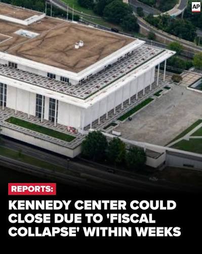 The Kennedy Center could close as early as Tuesday due to "certain fiscal collapse," reports say: https://www.fox43.com/article/news/nation-world/ kennedy-center-could-close-bankrupt-trump/507-c4d3c027-9aba-44ff-a260-043418afb5bf?utm_medium ...