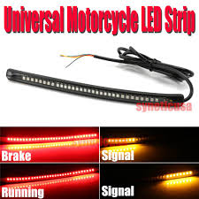 Universal Motorcycle Light Strip Tail Brake Stop Turn Signal 32led 8 Flexible Ebay