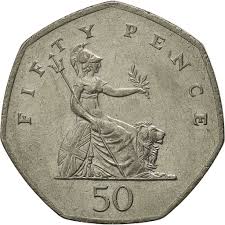 50p coins are classed as legal tender up to the total of £10. Fifty Pence 1997 Small Coin From United Kingdom Online Coin Club
