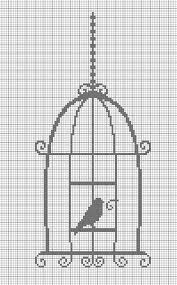 Bird Cross Stitch Monochrome Capraz Dikis Kartlari Kanavice Alfabe Kanavice