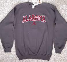 Med New 40 University Of Alabama Crewneck Sweatshirt Gray Red Sewn Crew College Sweatshirt Outfit College Sweatshirts Hoodie Sweatshirts
