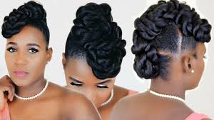 The hairstyle would be an excellent choice for weddings and other formal occasions. Twisted Faux Hawk Updo Ez Twin Braid Toyokalon Youtube