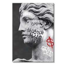 David-Kopf-Skulptur, Leinwandgemälde, David-Skulptur, Graffiti-Kunst,  Poster und Drucke, Wandkunst für Bilder, Wohnzimmer, Heimdekoration