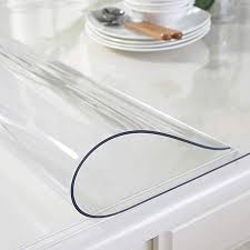 Ostepdecor Custom 1 5mm Thick Crystal Clear Table Cover 48 X 24 Inch Water Resistant Plastic Table Protect Clear Desk Plastic Table Covers Plastic Tablecloth