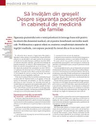 Astfel, un lucrător medical din taraclia, sub acoperirea anonimatului, a povestit pentru nm că la ei, pentru cei care se tratează de covid la domiciliu sunt valentina fileva, vicedirectorul centrului de sănătate de la comrat, a comentat recomandările medicilor de familie din raion și a spus că. Pdf SÄ InvÄÅ£Äm Din GreÈeli Despre SiguranÅ£a PacienÅ£ilor In Cabinetul De MedicinÄ De Familie