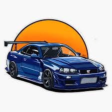 Amazon.com - R34 Gtr Vinyl Waterproof Sticker Decal Car Laptop Wall Window  Bumper Sticker 5