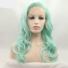 Xiweiya Mint Green Lace Wig Heat Resistant Fiber Hair Mermaid Green Blue  Color Mixed Synthetic 13 * 3 Lace Front Wig for Women Hair Replacement Wig  Half Hand Tied 24" Wig : Amazon.co.uk: Beauty