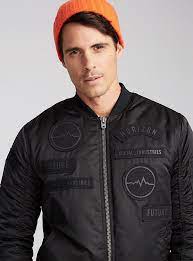 Emblem Bomber Jacket Jack Jones Shop Men S Jackets Vests Online Simons Mens Outdoor Jackets Bomber Jacket Mens Bomber Jackets