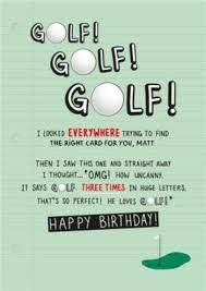 He'll love this birthday card on his. Golf Fanatic Happy Birthday Card Moonpig