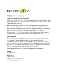 Wohlstand statt niedergang der große elefant, der im raum steht: Content4tv Rustet Sich Fur Wachstum Content4tv