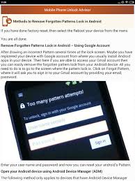 How to unlock any android phone after too many pattern attempts. Clear Mobile Password Pin Help 2 4 Descargar Apk Android Aptoide