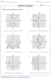 Interpret the figures being rotated about the origin through an angle of 90° or 180°, in the clockwise or counterclockwise direction, and graph them in the appropriate quadrants. 30 Rotation Of Shapes Worksheet Free Worksheet Spreadsheet