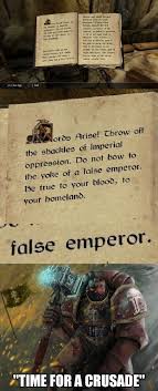 Was Playing Skyrim When I Noticed This Heresy Warhammer 40k Memes Skyrim Warhammer 40k