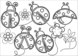 This listing is for 6 instant download ladybug coloring pages as shown in the photo. Easy Ladybug Coloring Page Novocom Top