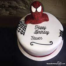 Happy Birthday Steven Cakes Cards Wishes Birthday Wishes Cake Happy Birthday Cakes Spiderman Birthday Cake