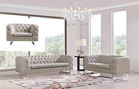 Amazon.com: Divani Casa Caswell Modern Beige Fabric Sofa Set Beige/Beige :  Home & Kitchen
