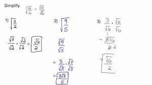 The square root of a fraction is equal to the square root of the numerator divided by the square root of the. Simplifying Radicals In Fractions Square Root No Variables Easy Youtube