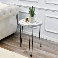 Pick up this teakwood creation that uses branches as legs. Welland Round End Table Washed White Side Table Rustic Accent Coffee Wellandstore