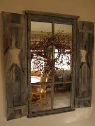 Old Window Mirrors Primitive Wreath Shutters A Ok Popular Pin Primitive Decorating Country Primitive Homes Primitive Decorating