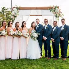 You Can Never Go Wrong With A Blush Pink And Navy Blue Wedding Party Light Pink Wedding Wedding Parties Colors Wedding Party Dresses