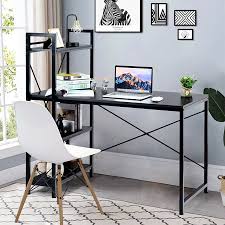 Costway 47 5 Computer Desk Writing Desk Study Table Workstation With 4 Tier Shelves Walmart Com Walmart Com In 2020 Study Table 4 Tier Shelf Desk
