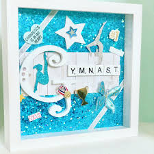 Handmade Blue Gymnast Shadow Box Picture Gymnast Gift Etsy Gymnastics Gifts Gymnastics Crafts Shadow Box