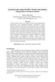 The editorial team of jurnal penelitian dan evaluasi pendidikan has categorized your submission into two: Http Download Garuda Ristekdikti Go Id Article Php Article 525717 Val 10748 Title Jendela 20logika 20dalam 20berfikir 20deduksi 20dan 20induksi 20 20sebagai 20dasar 20penalaran 20ilmiah