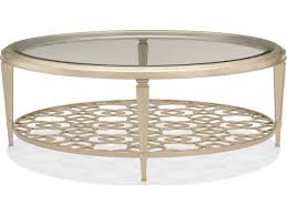 Our timeless style and livable home furnishings crafted by hand from sustainably harvested and reclaimed woods. Caracole Classic Clear Tempered Glass Taupe Silver Leaf 48 Wide Round Coffee Table Caccla418406