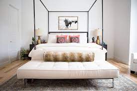 This poster bed features sleek tapered legs and detailed geometric paneling along the headboard. Master Bedroom Design Canopy Beds Cc Mike Lifestyle Blog