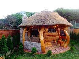 Thatched Gazebo Summer House Log Cabin Garden Furniture Barbecue Reed Holiday 5 990 00 Small Gazebo Backyard Gazebo Gazebo