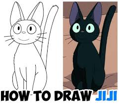 Today I Will Show You How To Draw Jiji From Kiki S Delivery Service This Cat Is Adorable And Eas Drawing Tutorial Kiki S Delivery Service Step By Step Drawing