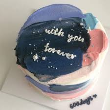 Korean Minimalist Birthday Cake For Boyfriend Untitled Amazing Cute Baking Pretty Cakes Sweet Cakes