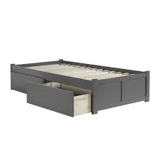 Mattresses from make your new bed do double duty by choosing one of our beds with storage. Leo Lacey Twin Xl Platform Bed With Footboard And 2 Urban Bed Drawers In Gray Ll 1762589