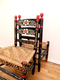 Mexican Folk Art Chairs Hand Painted Floral Impossibly Etsy Art Chair Mexican Furniture Plans Folk Decor
