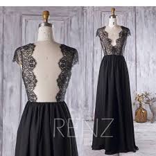 Bridesmaid Dress Black Wedding Dress Illusion Back Prom Dress Etsy Lace Evening Dresses Black Bridesmaid Dresses Formal Dresses With Sleeves
