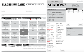 I've done up my own custom laybooks for the game. Community Forums Blades In The Dark New Styled Sheet Feedback Sought Roll20 Online Virtual Tabletop