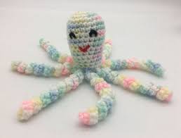 Crochet Baby Octopus Lovey Toy Newborn Preemie Multicolor Pastel Handmade  7 | eBay