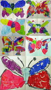 Symmetrical Butterflies Deep Space Sparkle Butterfly Art Art Lessons Preschool Art