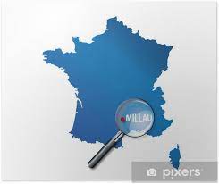 Ici, la carte du département n° 12 ( aveyron ). Selbstklebendes Poster Millau Carte De France Departement De L Aveyron Pixers Wir Leben Um Zu Verandern