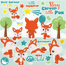 This design is intended for sublimation application, not vinyl cutting. Woodland Fox Clipart Prettygrafik Store