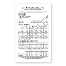 Chicago Bridge Scoring Table Simon Lucas Bridge Supplies