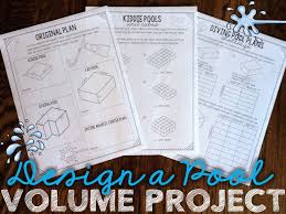 Volume Project Your Students Will Love Designing Their Own Aquatic Center Complete With A Diving Pool Slide Ca Math Projects Math Measurement Gifted Program