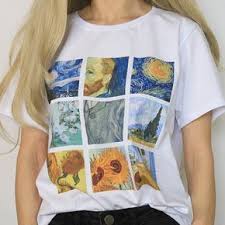 Van Gogh Tee Aesthetic Clothes Painted Clothes Fashion