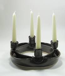 Reserved For Jeremy Ceramic Advent Wreath Centerpiece Pottery Candle Holder Pottery Candle Pottery Ornaments