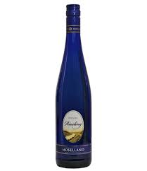 Riesling wine brands blue bottle. Germany Halby Marketing