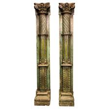 Import/export antique and new furniture and unique decorative item @teak_furniture_brescia www.teakfurniture.it. Antique Teak Wood Columns Pilasters Rare Set Of Pillars Furniture 19th Century Indian Architecture Home Hobby Craft Supplies Tools